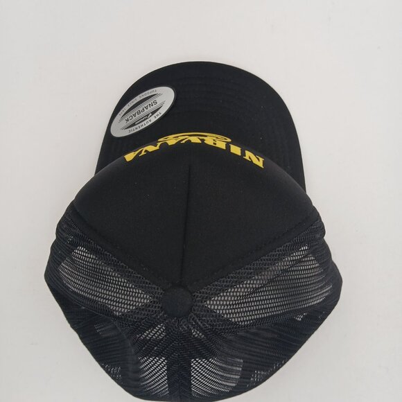 Nirvana Foam Mesh Snapback Trucker Hat Cap Black HTV application - Picture 6 of 6